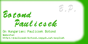 botond paulicsek business card